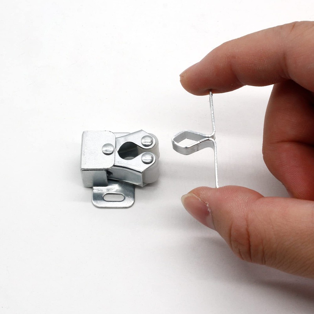 4 Pack Double Roller Cabinet Catch Latches Heavy Duty for Doors Silver