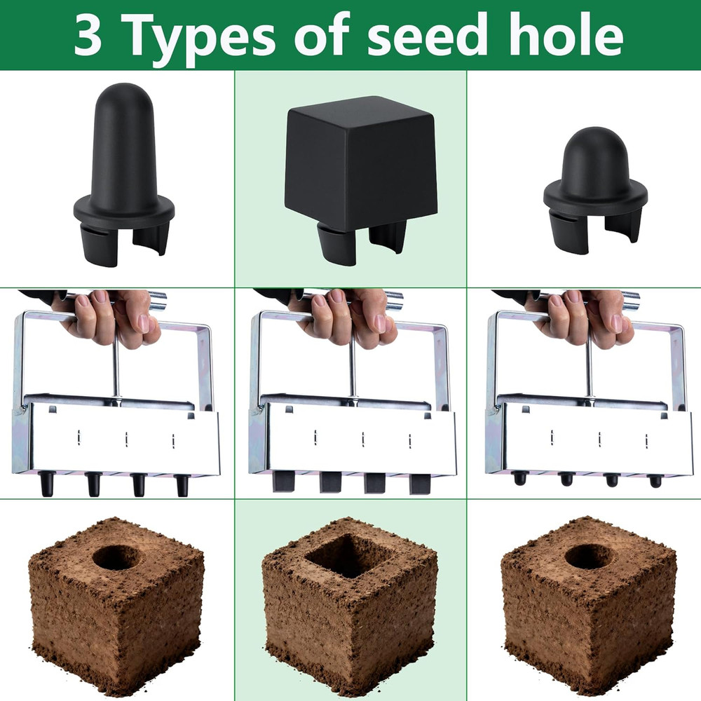 24 Pcs Soil Block Maker Seed Pins, 3 Types Soil Blocker Seed Hole Maker, Seed Pl