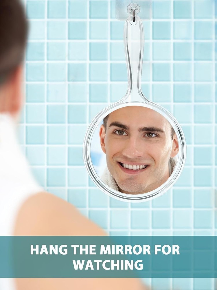 Acrylic Handheld Mirror with 1X/15X Magnification - Chic & Functional