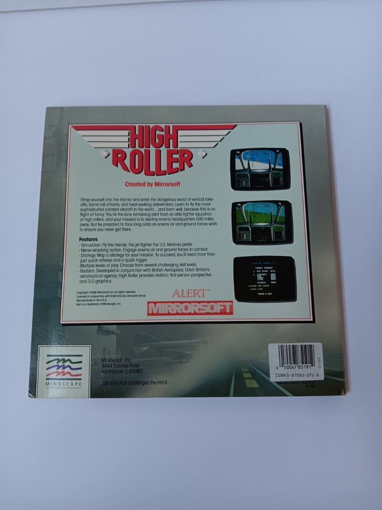 Commodore 64/128 High Roller By Mirrorsoft Computer Software Tested/Works