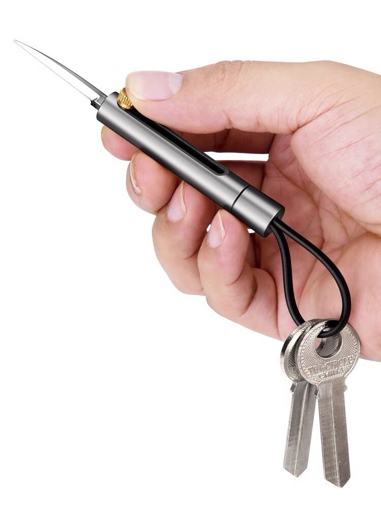 Box Cutter Package Opener Keychain- silver