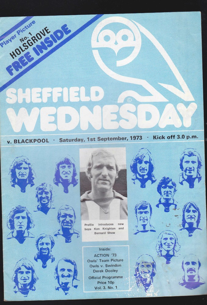 Sheffield Wednesday v Blackpool Programme- Sept 1 1973