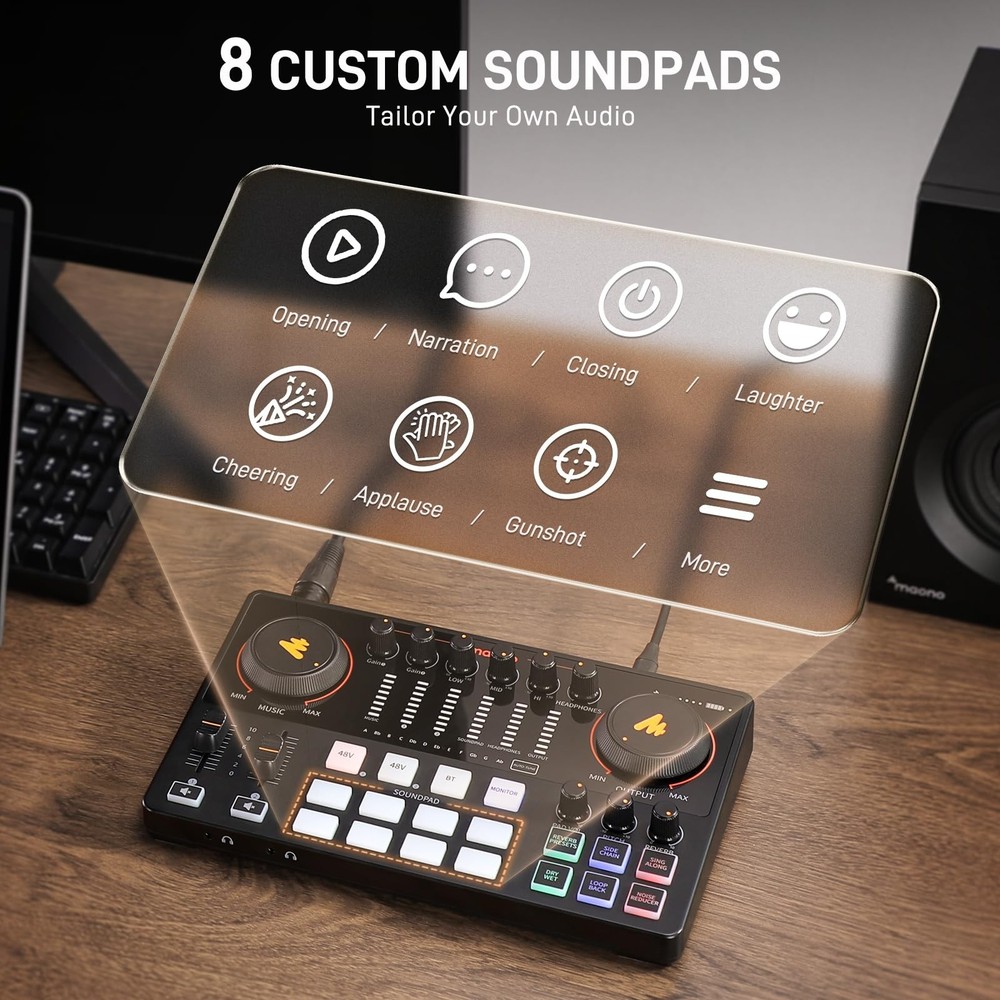 MAONO Podcast Equipment Bundle: Audio Interface mixer with Dual XLR Input for...