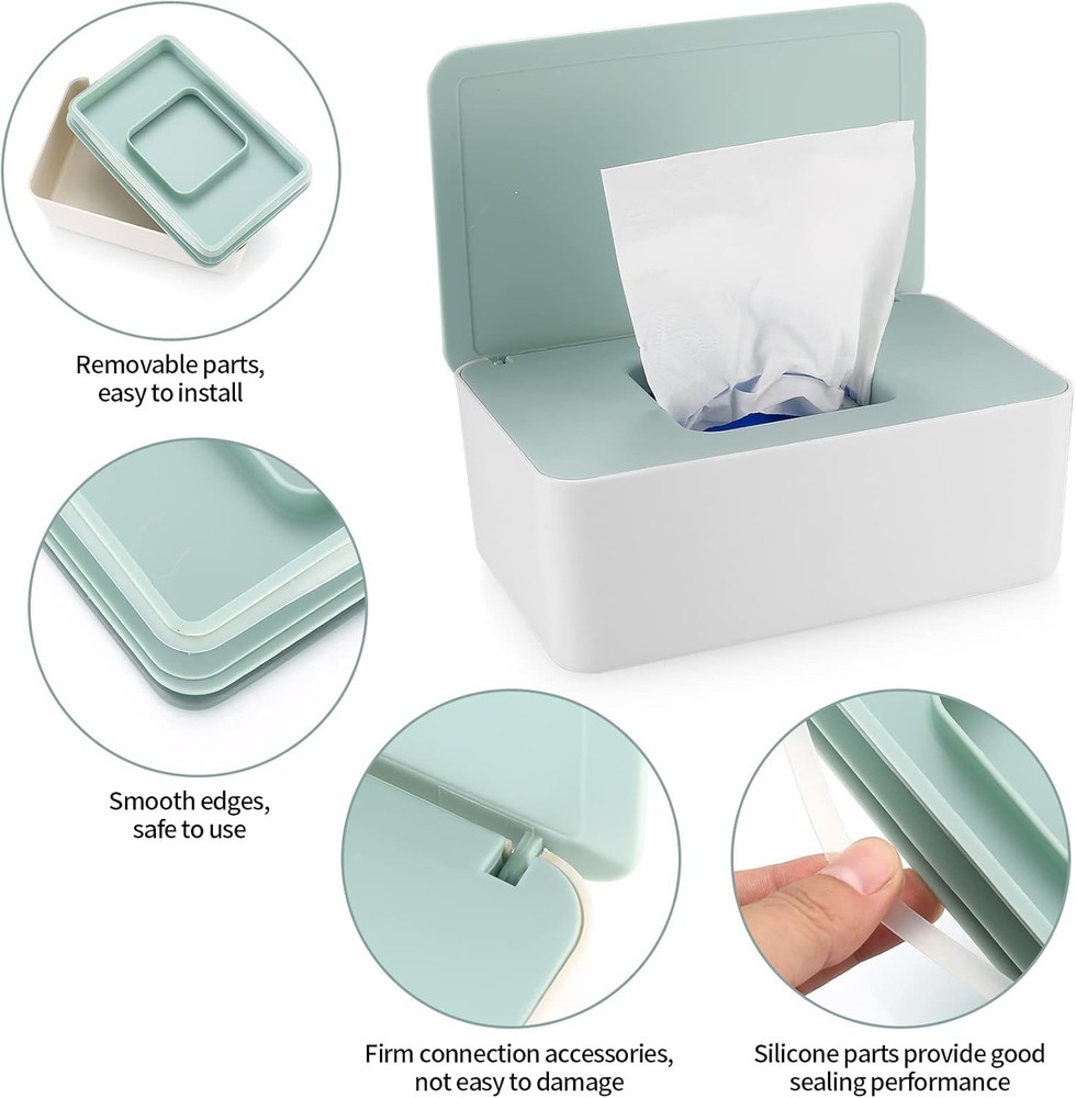 Diaper Wipes Dispenser, Refillable Wipe Container, Wipe Container with