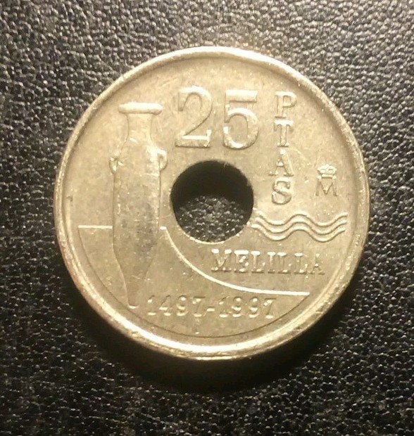 1997 Spain 25 Pesetas Coin