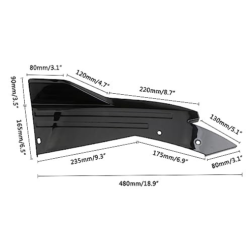 2PCS Universal Car Spoiler,Rear Bumper Lip Body Canard Diffuser Smooth Black