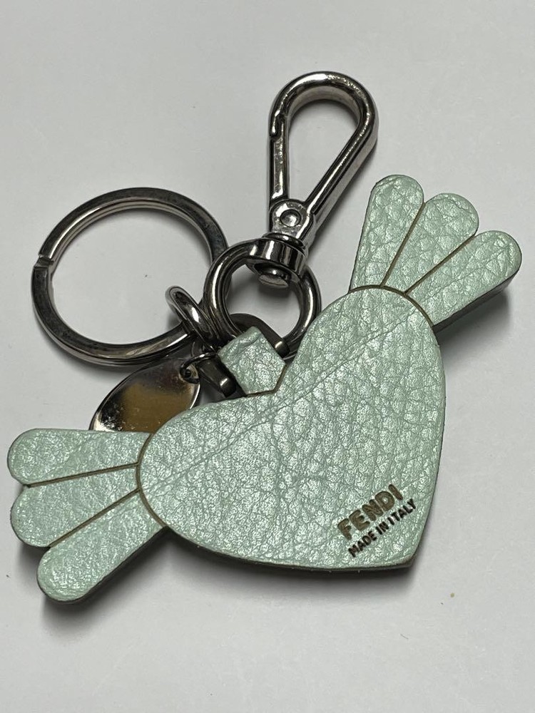 FENDI Green X Silver Keychain Key Ring