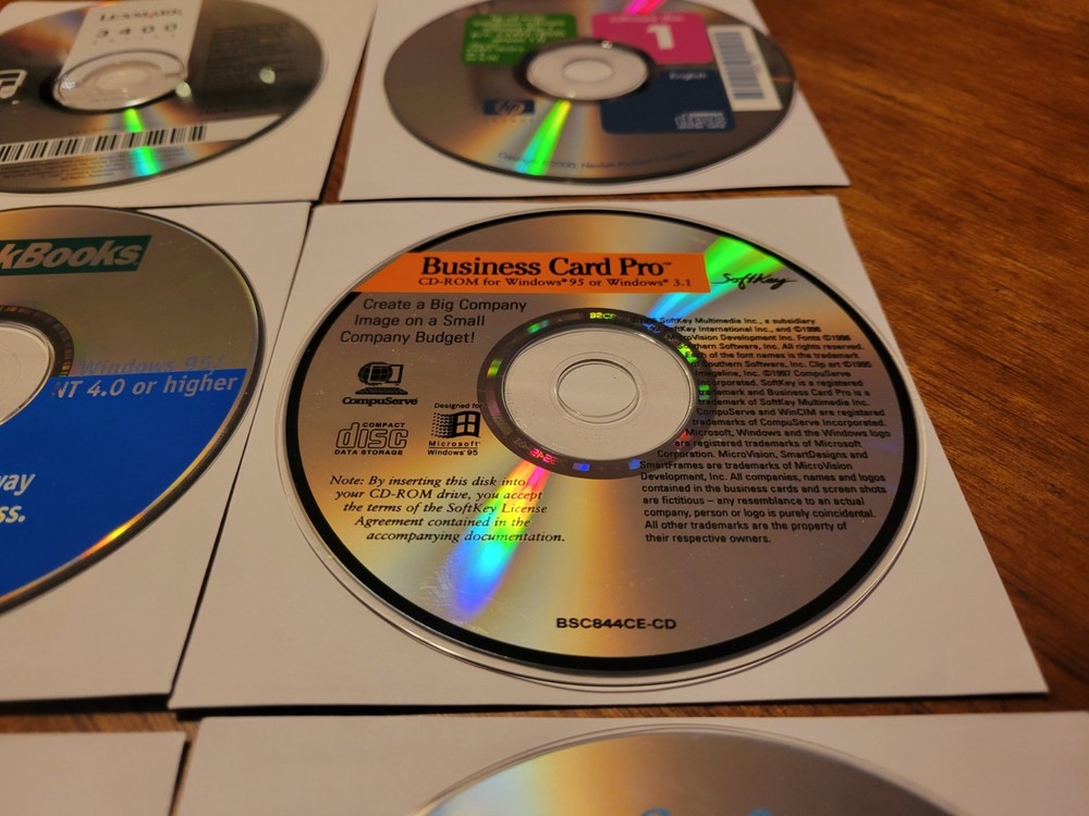 12 - Vintage Computer PC CD-ROM Software Loose Discs - Microsoft Quickbooks More