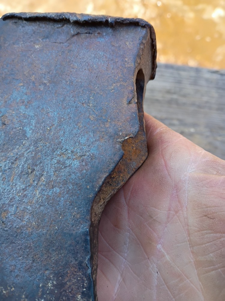 Early Primitive Lugged Axe Head 2 lbs 14 oz
