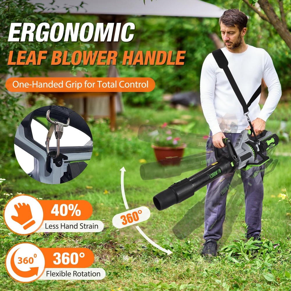 Ergonomic Leaf Blower Handle 2.0 – Lightweight Back-Saving Grip with Green