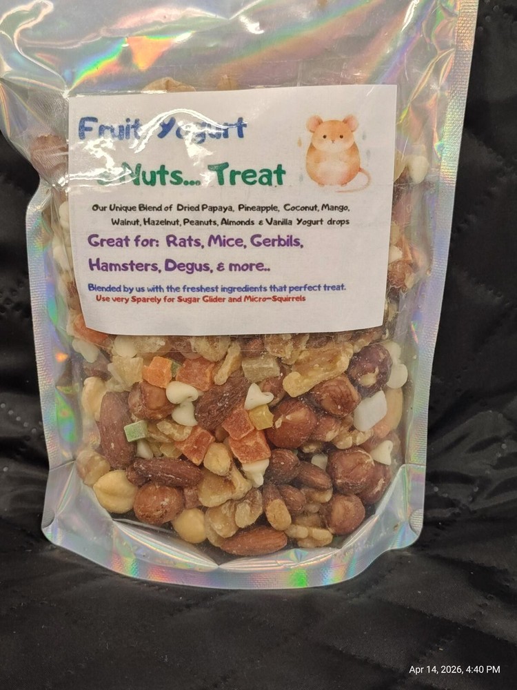 Fruit , Nuts & Yogurt Blend for Rats Mouse, Hamster, Gerbil , Sugar Gliders