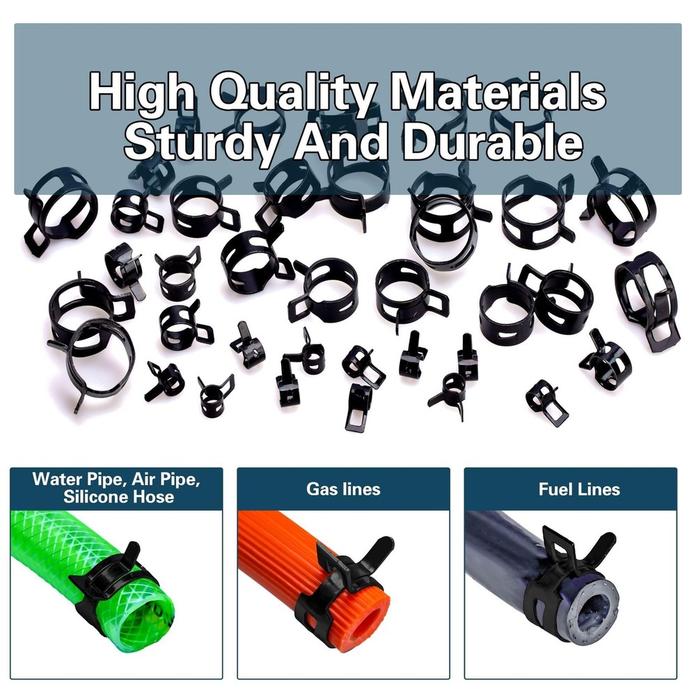 Spring Pipe Clamps340PCS, With Spring Pipe Clamp Tools, 12 Sizes 6-22mm Sprin...