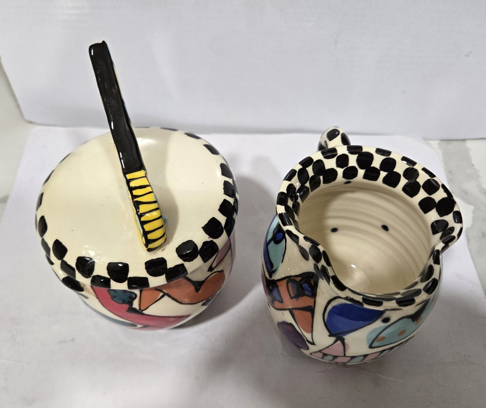 ROBIN STERLING CERAMIC HIGH HEEL SUGAR & CREAMER SET FOR STUART WEITZMAN