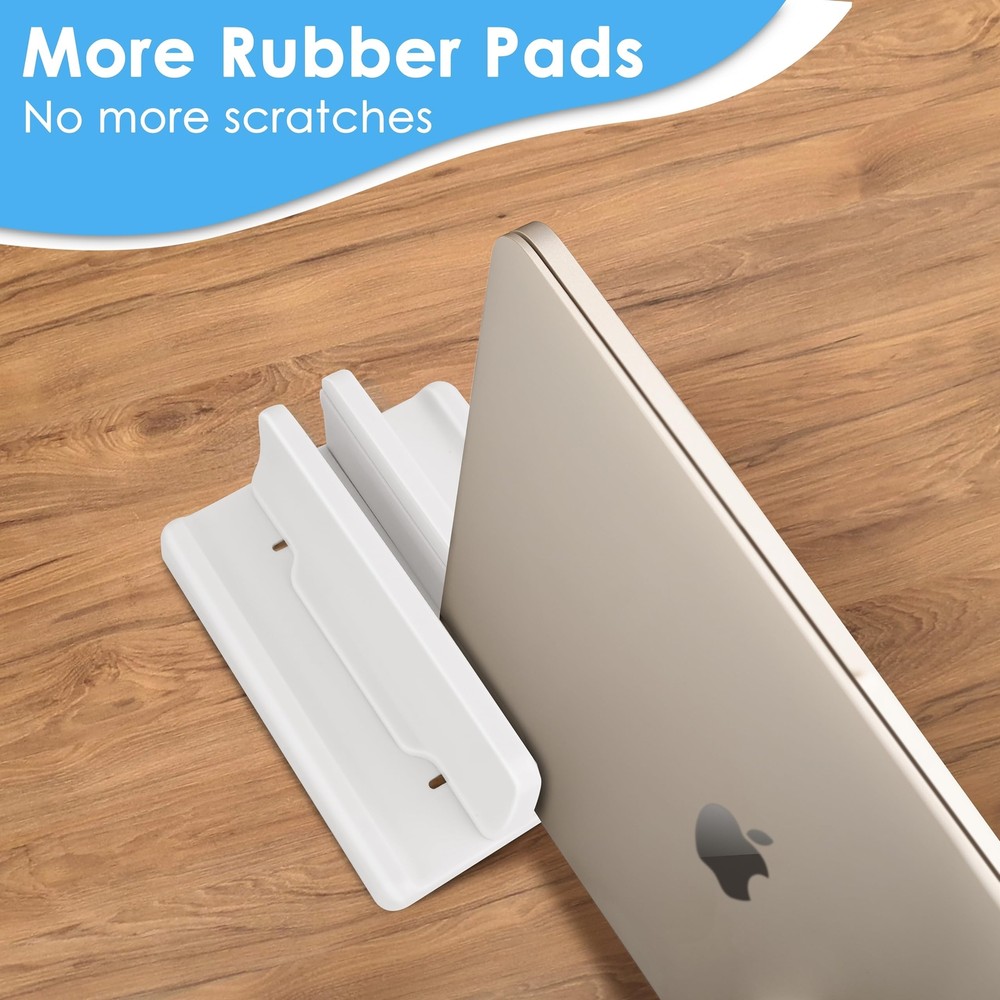 Vertical Laptop Stand [New Version: Two More Rubber Pads & Hex Key Storable D...