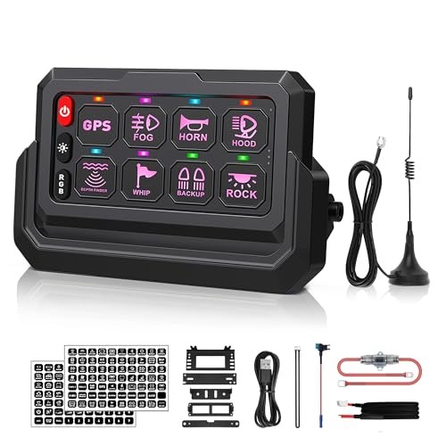 P1s-W, 328FT Remote Control Range, RGB 8 Backlight 8 Gang Wireless Switch Panel
