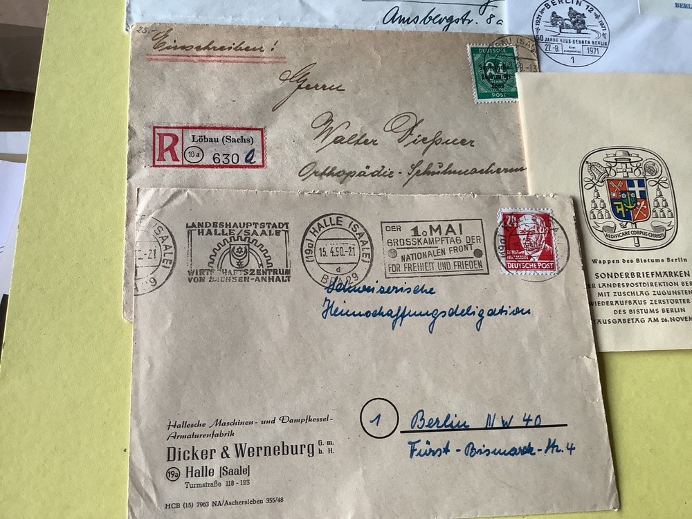 Germany 11 vintage postal stamps cover items Ref A587