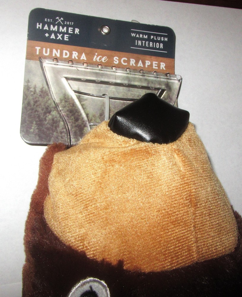 NWT Window Ice Scraper HAMMER + AXE ~ Tundra Plush Bear Beaver Head
