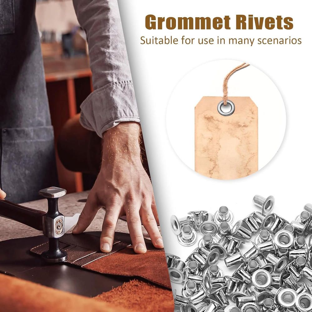 2MM Tiny Grommets Eyelets 200 Pcs, Self Backing Eyelets for Bead Cores, Clothes,