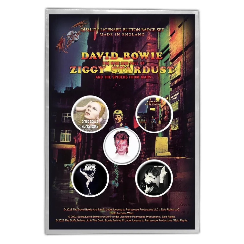 DAVID BOWIE 5 x 1" button badge  pack