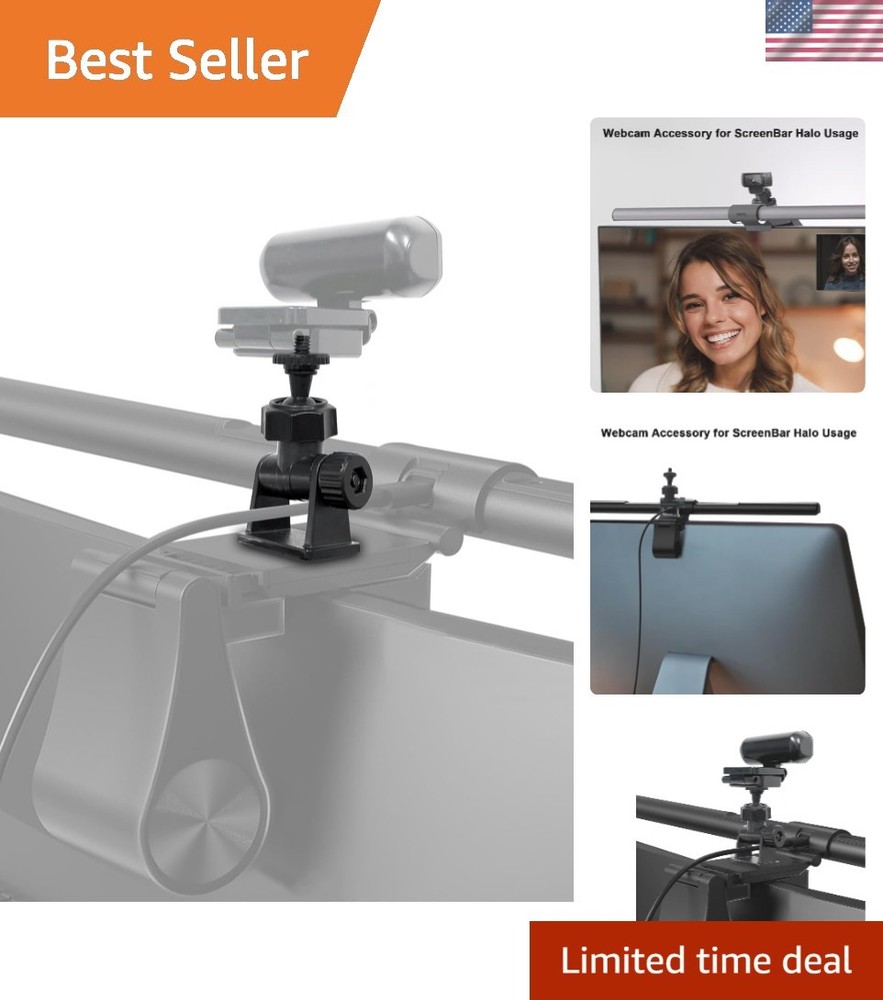 Versatile Web Camera Mount with Strong Adhesive - Fits Logitech & Obsbot Models