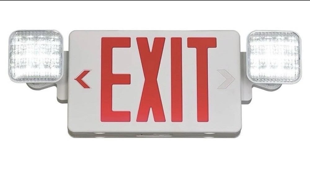 NEW LED Exit Sign With Emergency Lights, Hardware Included, Easy Installation