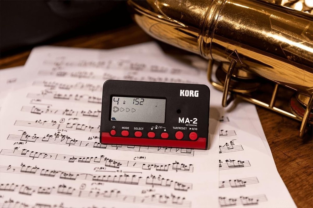 MA-2 Black/Red Digital Metronome: Large Display & Timer Functions for Musicians
