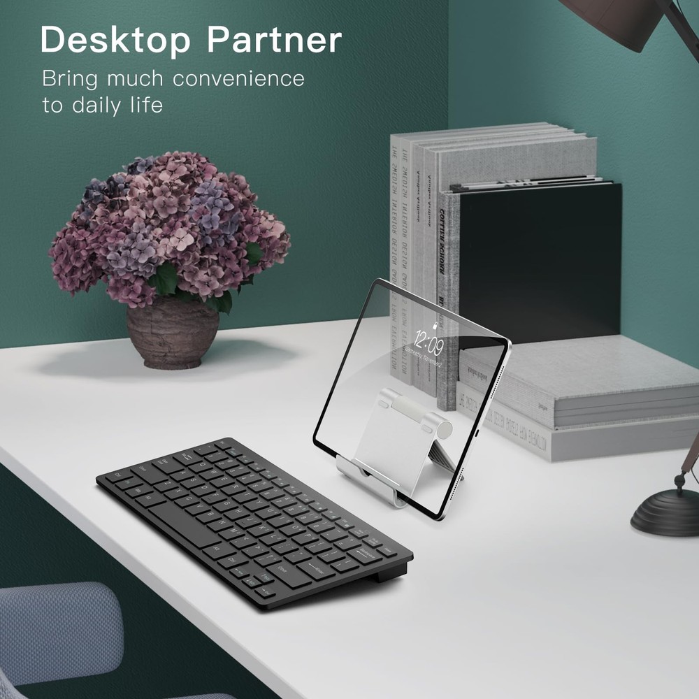 JETech Tablet Stand, Adjustable Portable Desktop Holder, Foldable Dock Silver