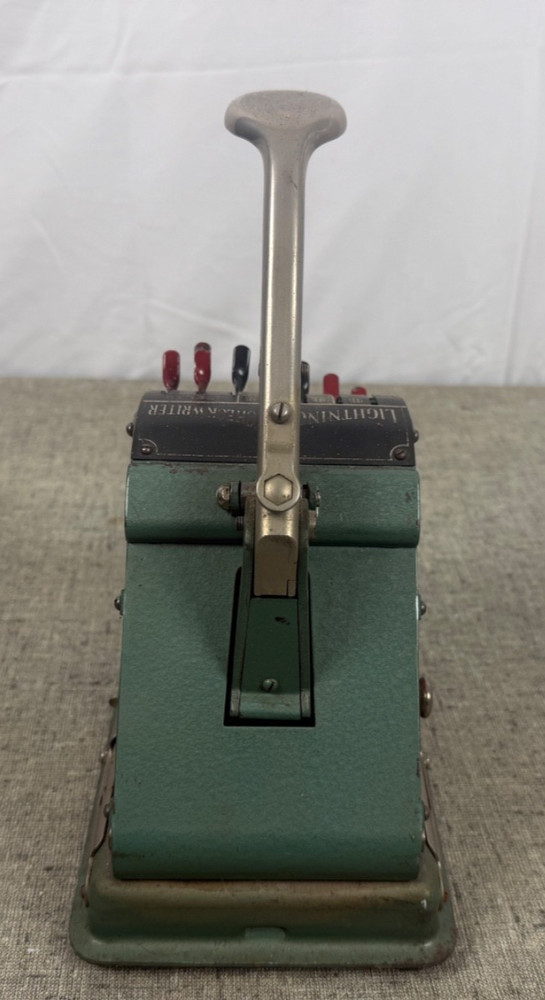 Check Writer Co. Antique Protective Lightning Check Writer Machine Adding