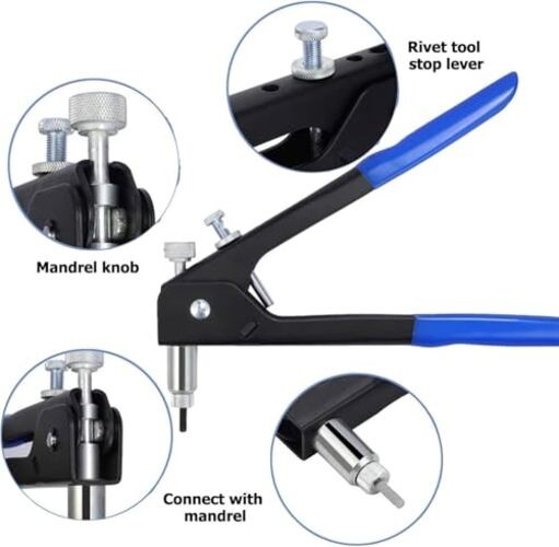 86 Pcs Heavy Blind Rivet Nut Tool Kit Hand Riveter Wrench Threaded Insert
