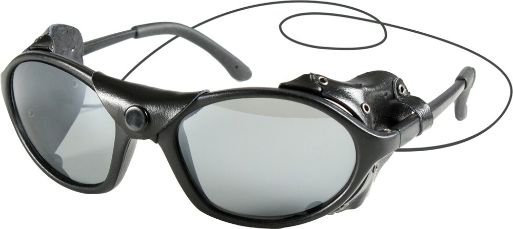 Black Tactical Flying Sunglasses Wind Side Guard Leather Panel UV400 Lense