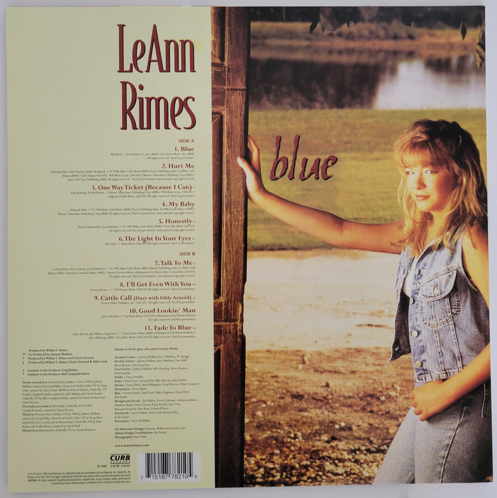 LeAnn Rimes signed Blue album vinyl record COA exact proof autographed