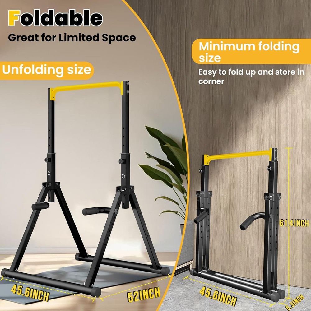 DOBESTS Power Tower Pull up Bar Free Standing, Adjustable Foldable Pull up Stati