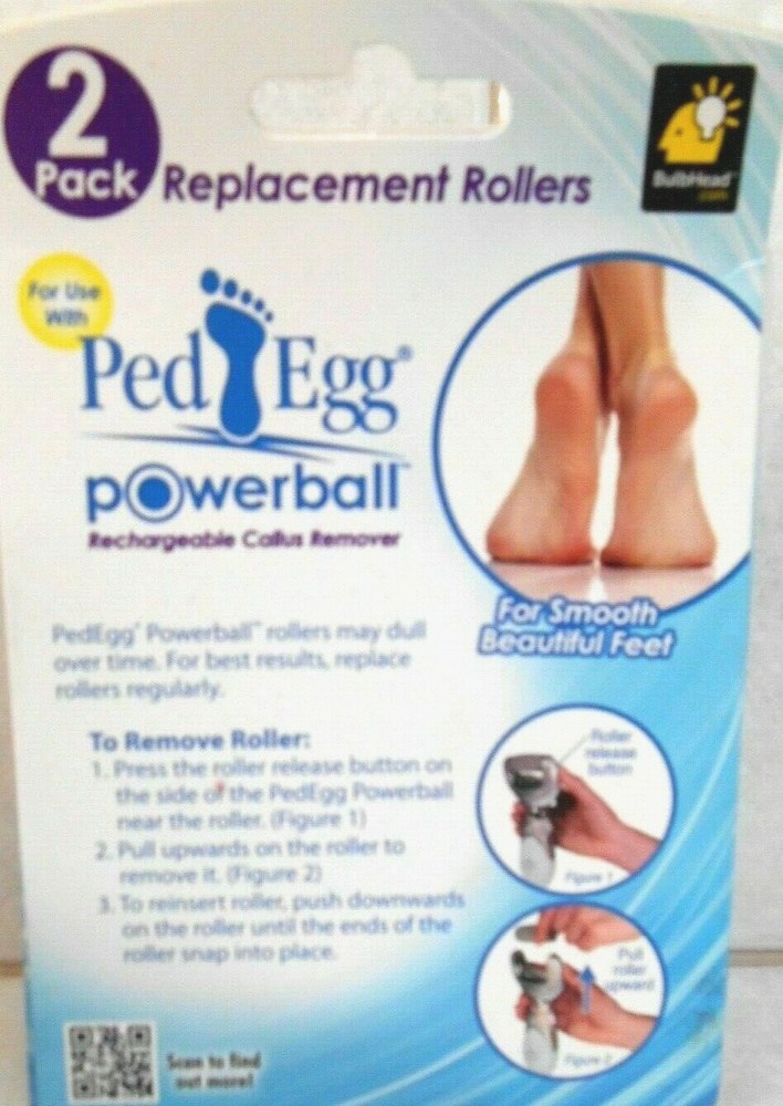 PED EGG POWER BALL CALLUS REMOVER REPLACEMENT ROLLERS 2 Pack bulk (no color box)