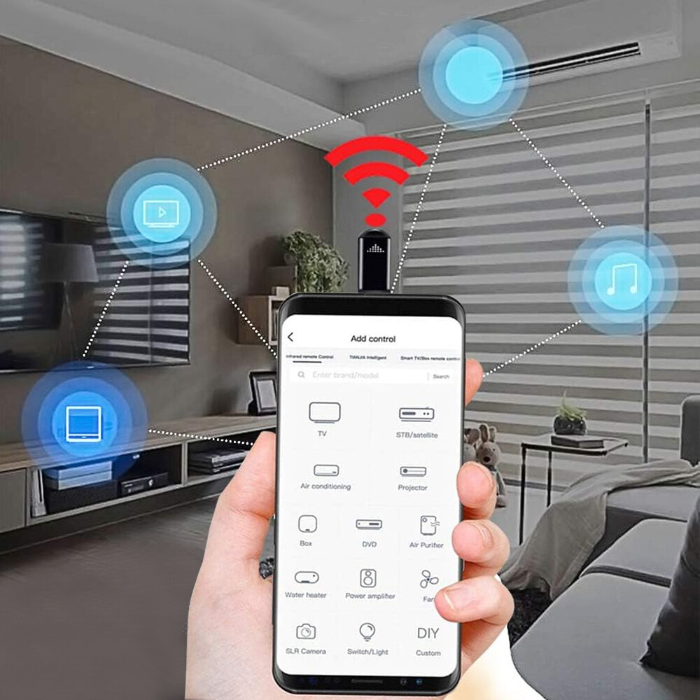 1Pc Phone Remote Control IR Blasters Type-C Smart Infrared App Control Adapter