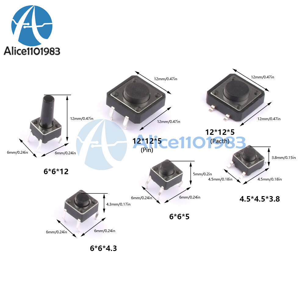 125pcs 25 Type lot Assorted Micro Push Button Tact Switch Reset Mini Leaf Switch