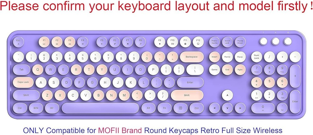 Silicone Keyboard Cover Skin Protector Compatible for MOFII Round Keycaps Ret...