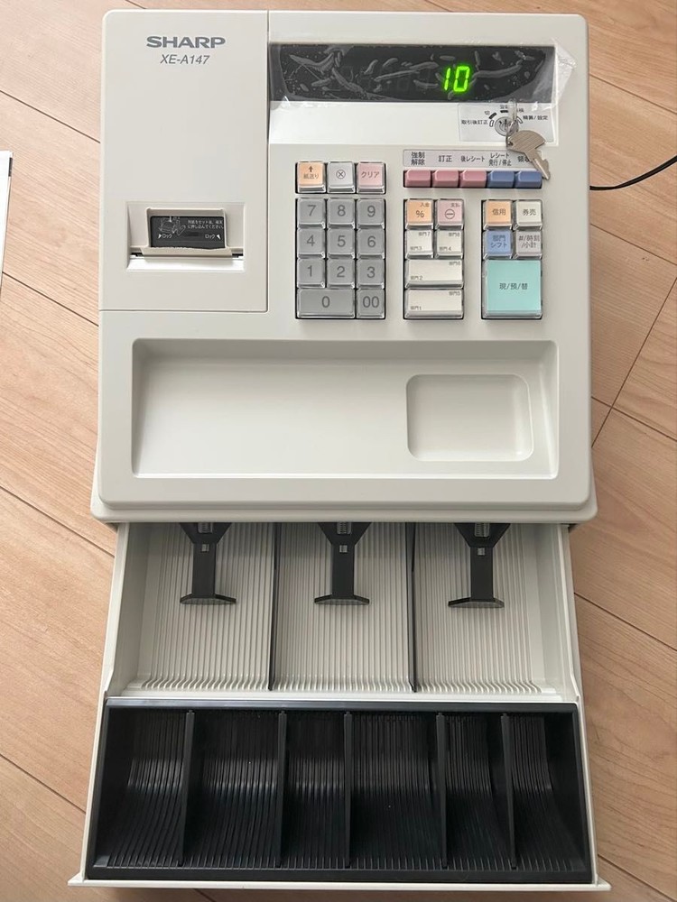 Sharp electronic register XE-A147W Power confirmed Japanese Language