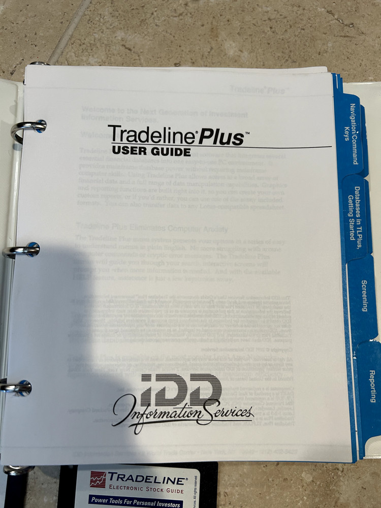 Tradeline Plus IDD Information services User's manual & software vintage