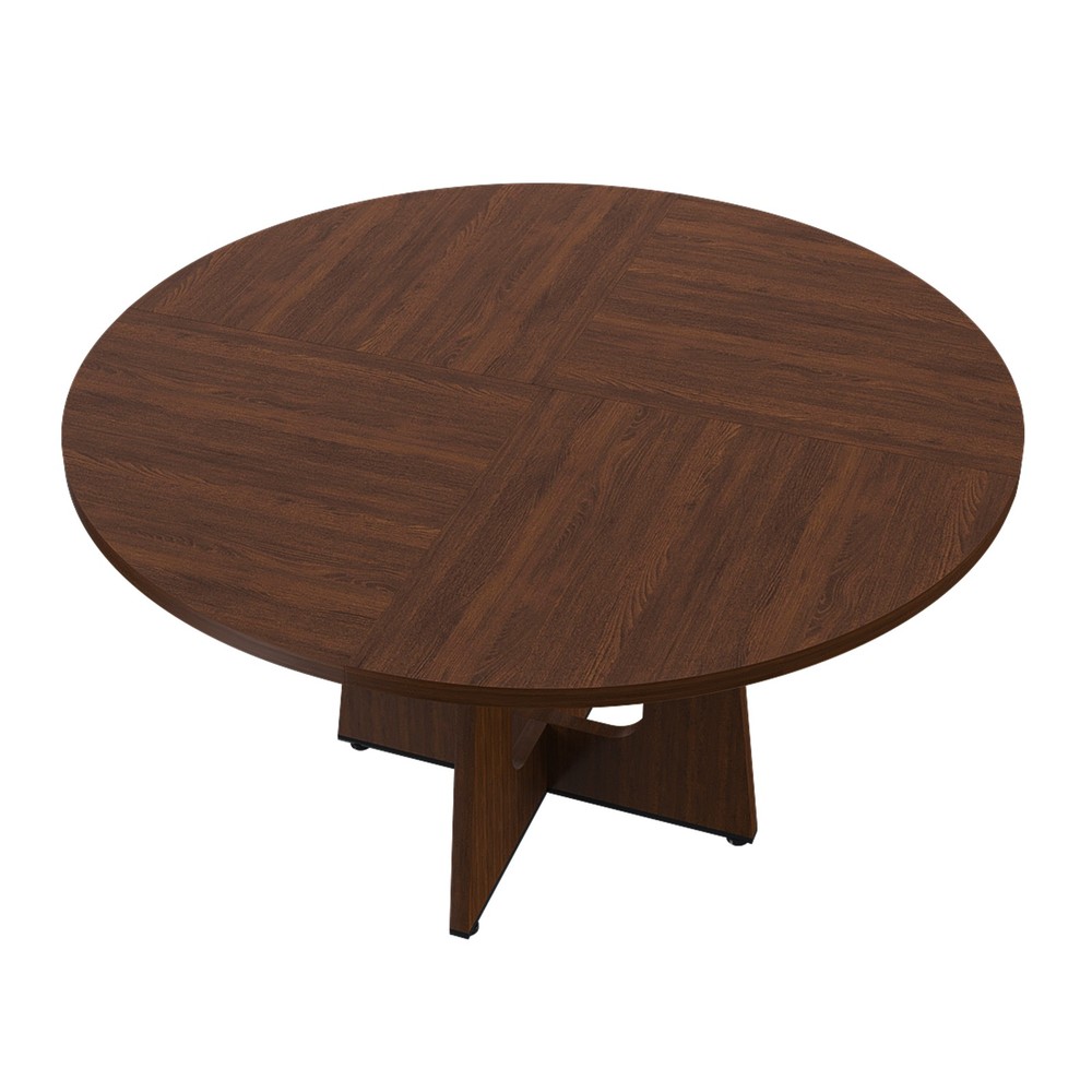 Round Dining Table for 4 - 47 Inch Farmhouse Kitchen Table, MDF Circle Table w