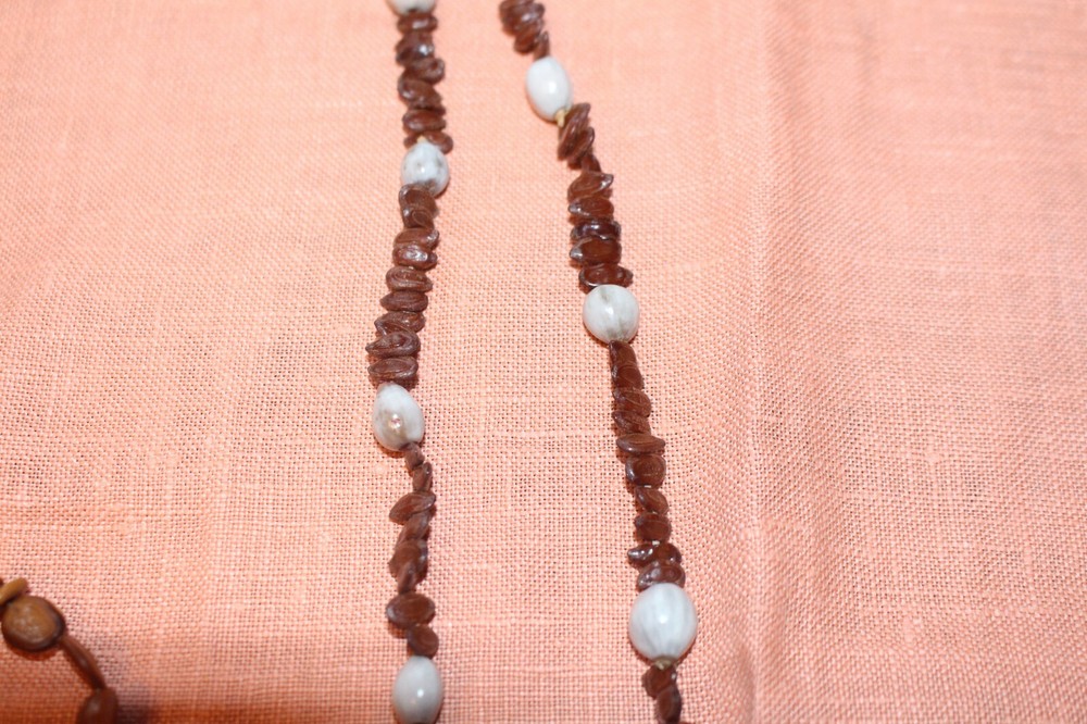 2 Vintage Handmade Necklaces Made from Seeds