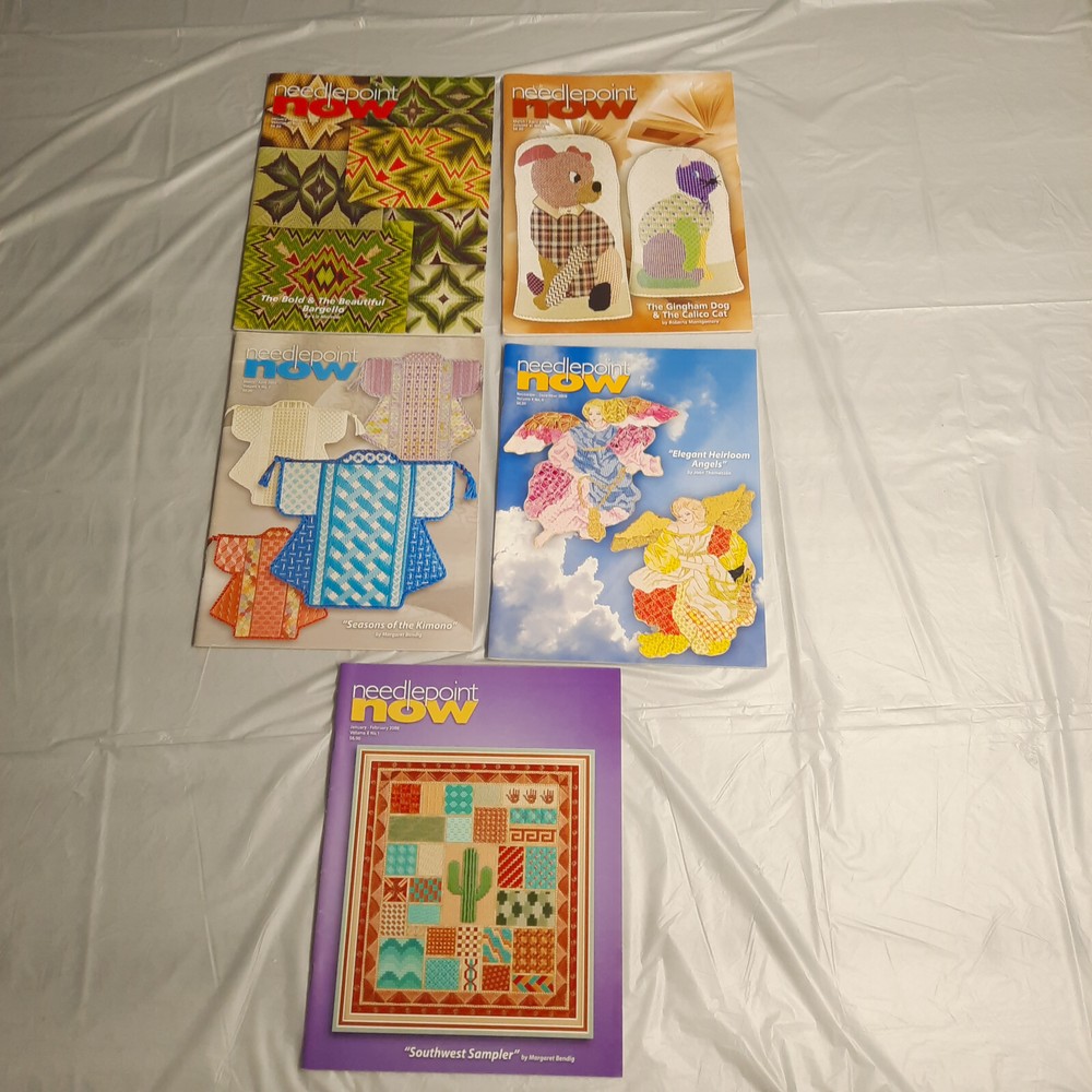 5 Needlepoint Now Magazine Issues 2008 and 2009 mixed set
