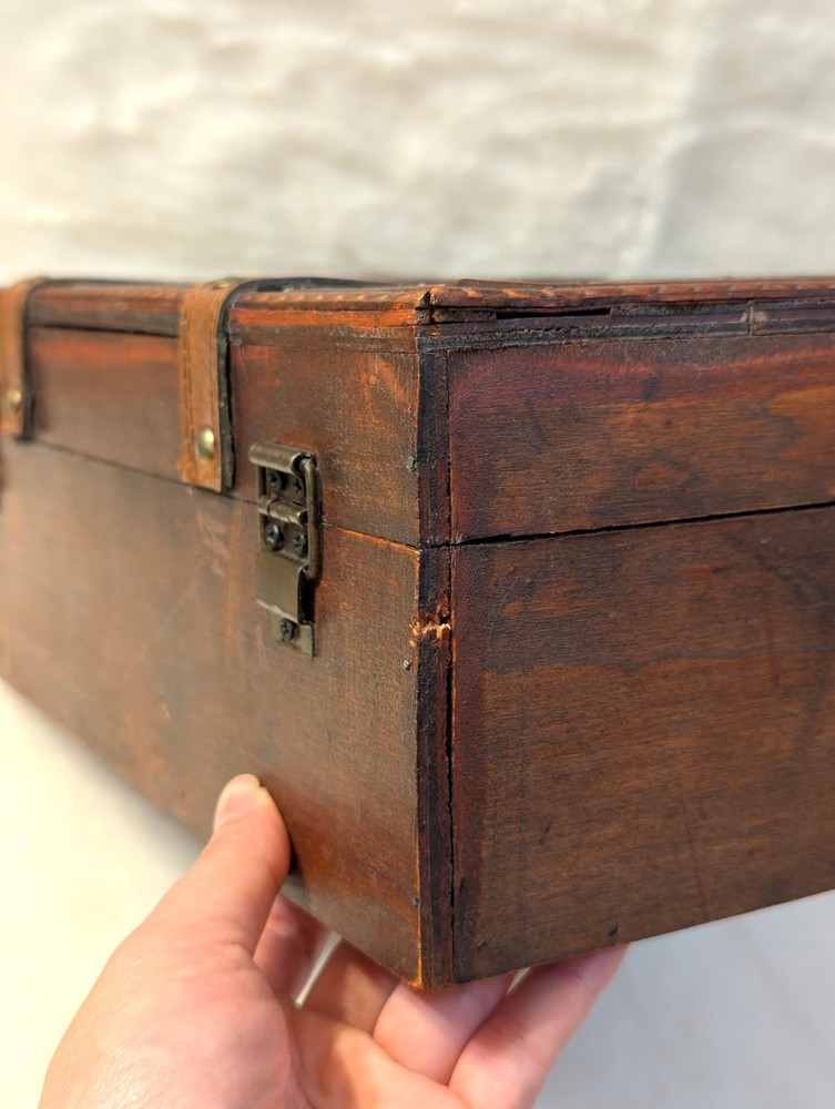 Vintage Old World Map Wooden Suitcase Trunk Box