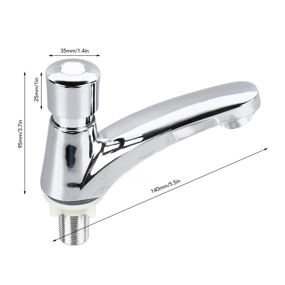 Basin Sink Faucet Push Button Design Water Saving Rugged Time Delay US