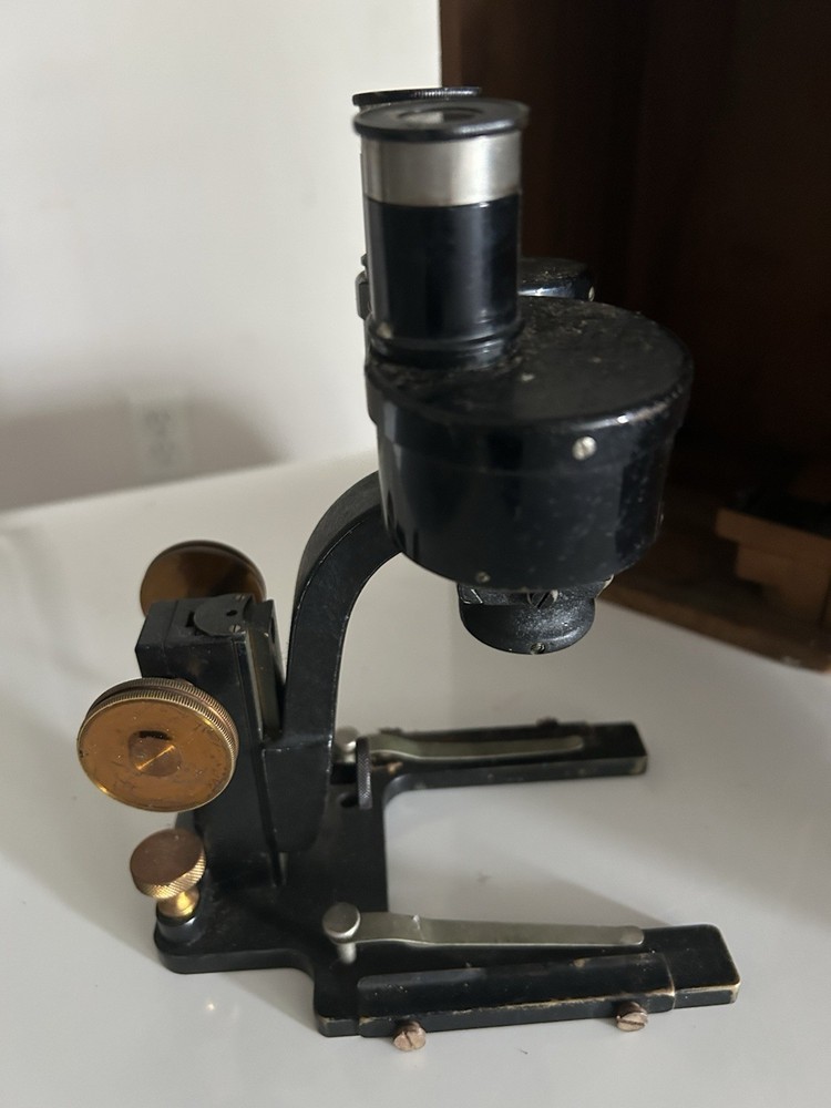 Antique Microscope with Fitted Box