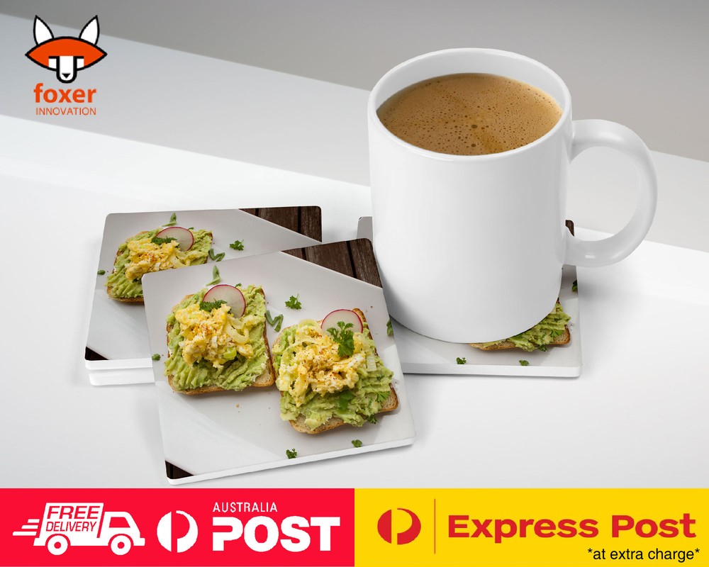 COASTER COFFEE DRINKING MAT|SCRAMBLED EGGS AVOCADO BREAKFAST