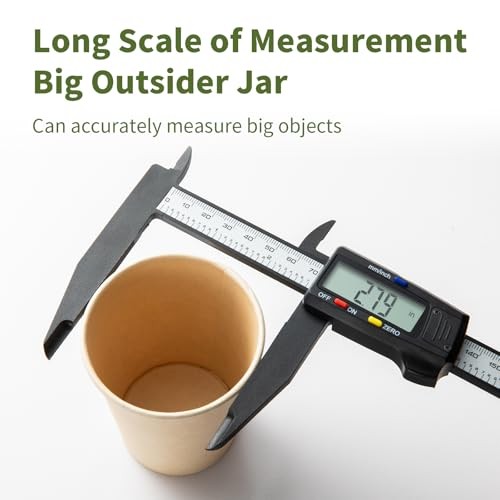 Digital Caliper 0-8" Measuring Tool, Micrometer Caliper with Auto 8" Plastic