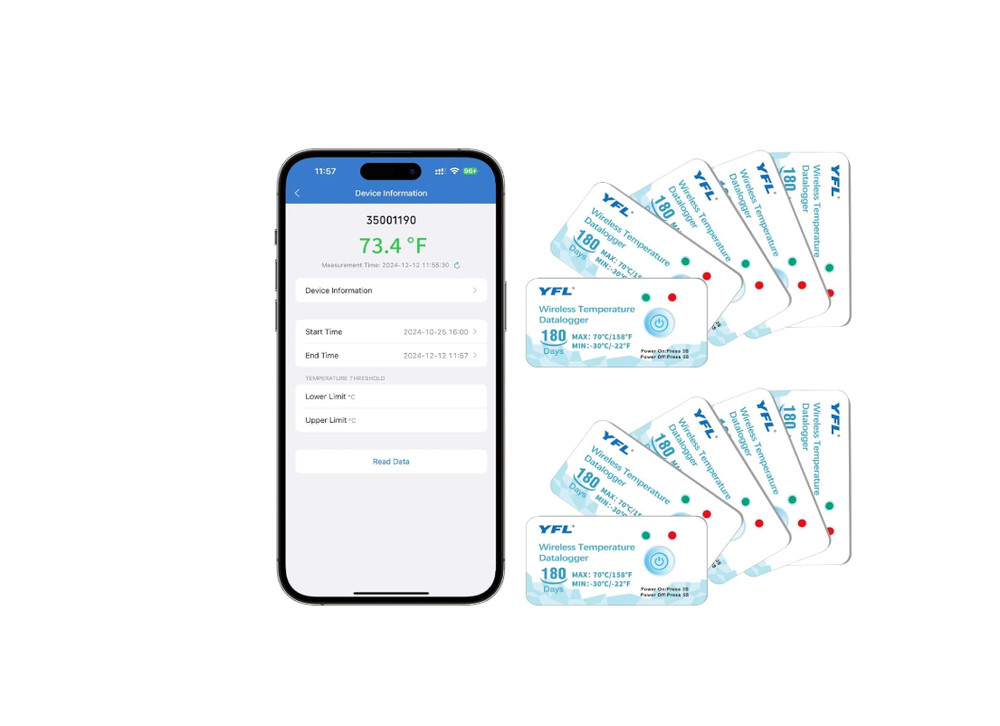 Wireless Temperature Data Logger Reusable Temperature Sensor USB-Free Thermomete