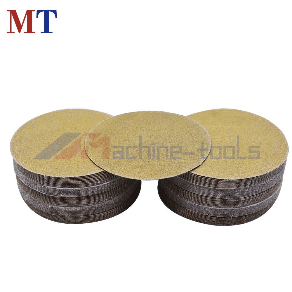 100 Pack 5" 180 Grit Disc Hook Loop Pads Sanding Discs Flocking NO-Hole