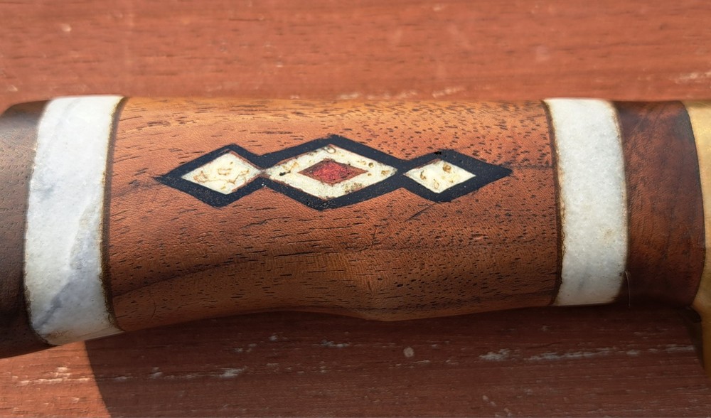 Vintage 1994 DAN payne Custom Knife Fixed Blade Inlay