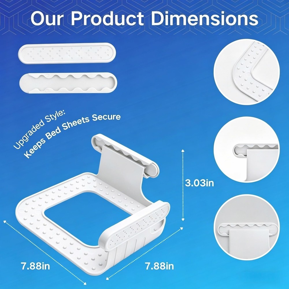 Bed Holders for Corners, Lock Holders, 4Pcs Fitted Holders Keep Sheets Firm &...